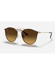 Ray-Ban Full-Rim Round Polished Brown Sunglasses Unisex, Brown Lens, RB3546 9009/85, 49/20/140