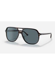 Ray-Ban Bill Full-Rim Pilot Polished Havana Sunglasses Unisex, Blue Lens, RB2198 902/R5, 56/14/145