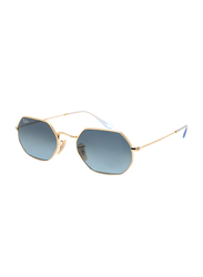 Ray-Ban Full Rim Octagonal Arista Gold Unisex Sunglasses, Blue Lens, RB3556-N, 53/21/145