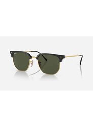 Ray-Ban Full-Rim Clubmaster Gold Sunglasses Unisex, Green Lens, RB4416 601/31, 53/20/145