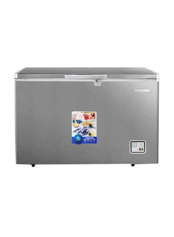 

Nikai 340L Single Door Chest Freezer with Anti Scratch Cabinet, NCF340N7S, Silver