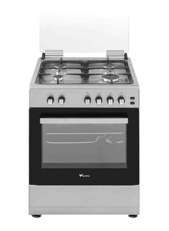 

Veneto 4 Burner Free Standing Gas Cooker, C3X66G4VC.VN, Silver/Black