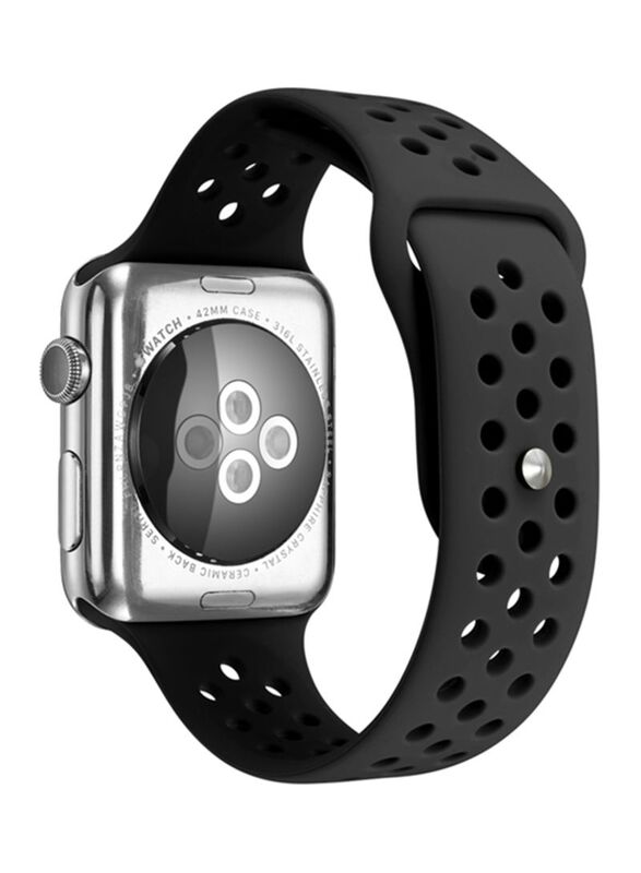 

TraMx Silicone Replacement Band for Apple Watch Series 1/2/3, 42mm, Black