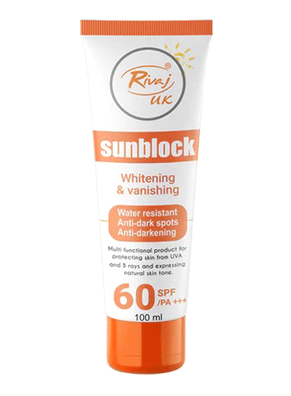 

Rivaj Uk Whitening & Vanishing Sunblock SPF 60/PA+++, 100 ml