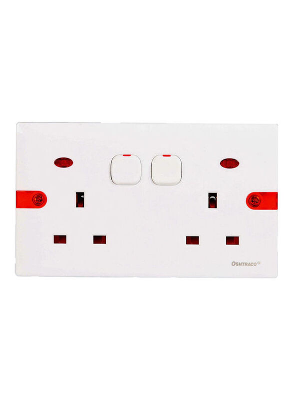 

Oshtraco 13 A UK Standard Double Socket, White
