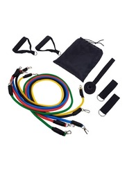 11-Pieces Fitness Resistance Bands Set, 42inch, Multicolour