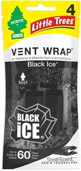 Little Trees 4-Piece Long-Lasting Scent Vent Wrap Black Ice Car Air Freshener