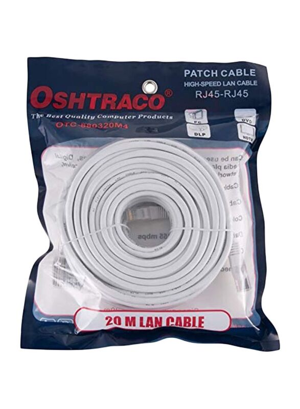 

Oshtraco 20-Meter High-Speed LAN Cable for Modems, White