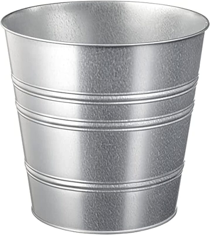 

Jqm 24cm Socker Galvanised Plant Pot, Silver