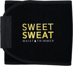 Sports Research Sweet Sweat Waist Trimmer Band, Small, Black/Yellow