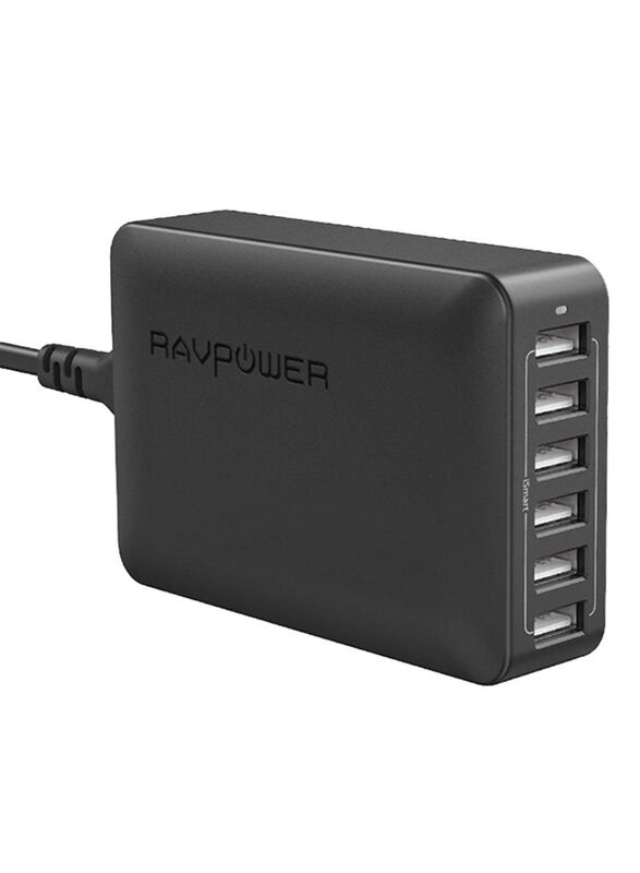 

Rav Power 6 Port Desktop USB C Charger, 60W, Black