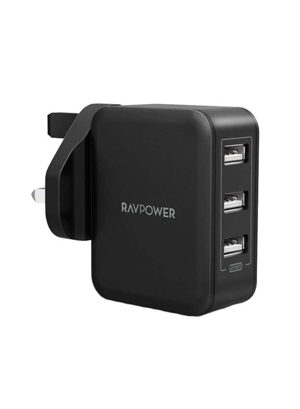 

Rav Power 3-Port UK Wall Charger, RP-PC020, 30W, Black