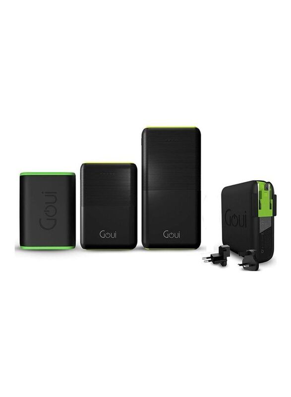 

Goui 20000mAh Power Bank Bundle, 8000mah Mbala+d Plus 20000mah Prime20+d and 10000mah Bolt+d, Black/Green