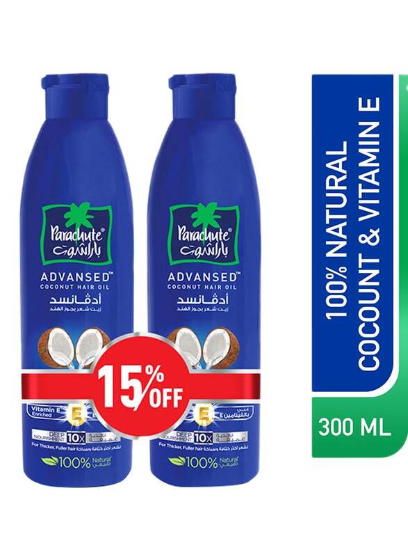 

Parachute Advanced Coconut Hair Oil for All Hair Types, 2 x 300ml