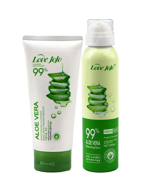 

Love JoJo 2-Piece Aloe Vera Facial Scrub Gel And Moisturizing Spray, 350ml