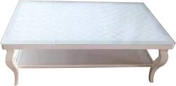 Yulan Home Modern White Table with Glass, White
