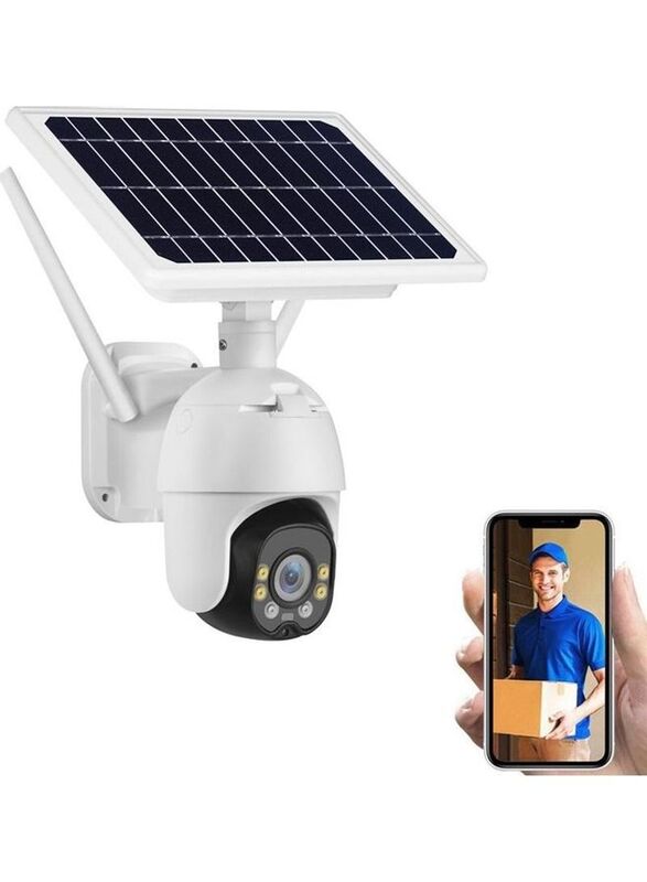 

Crony Surveillance Camera With Outdoor Wireless Solar, 4 MP, White