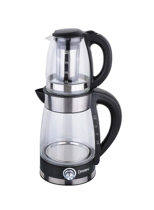 

Dessini 2L Electric Kettle With Tea Pot, 2200W, DTM7007, Multicolour