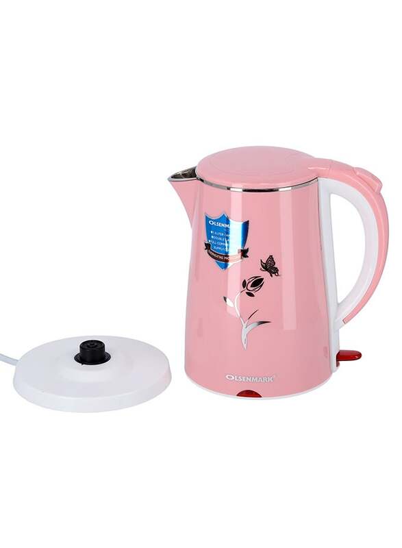 

Olsenmark 1.8L Electric Kettle, 1500W, OMK2355, Pink/White