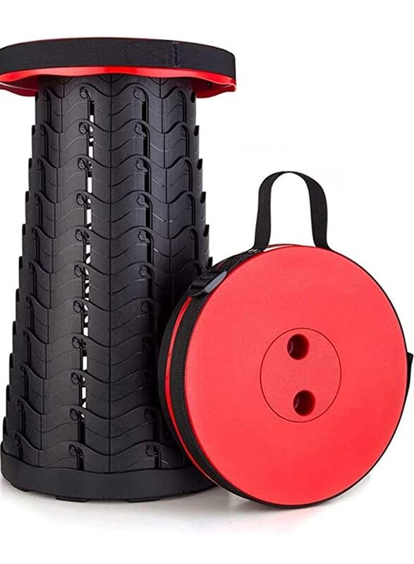

Generic Folding Stool Lightweight Portable Collapsible Stool, Black/Red