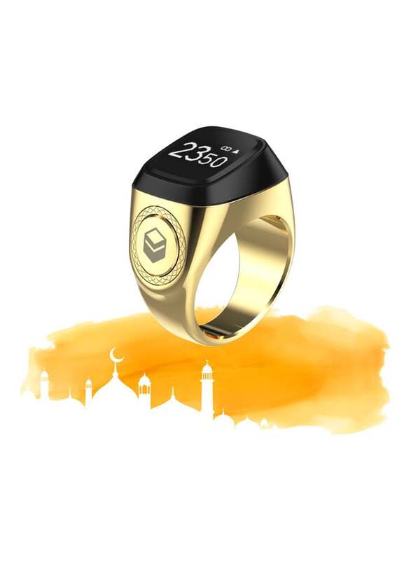 

iQibla Tasbih Zikr Smart Ring for Men, 22mm, Gold