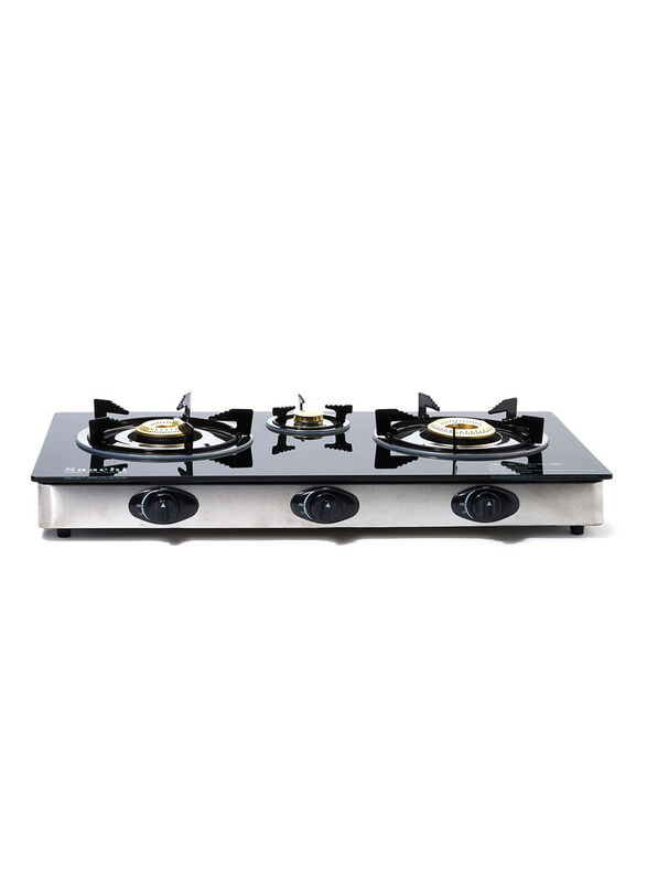 

Saachi Triple Burner Gas Stove, NL-GAS-5249-BK, Black/Silver