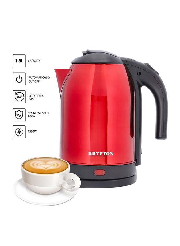

Krypton 1.8L Stainless Steel Kettle, 1500W, KNK5272, Red