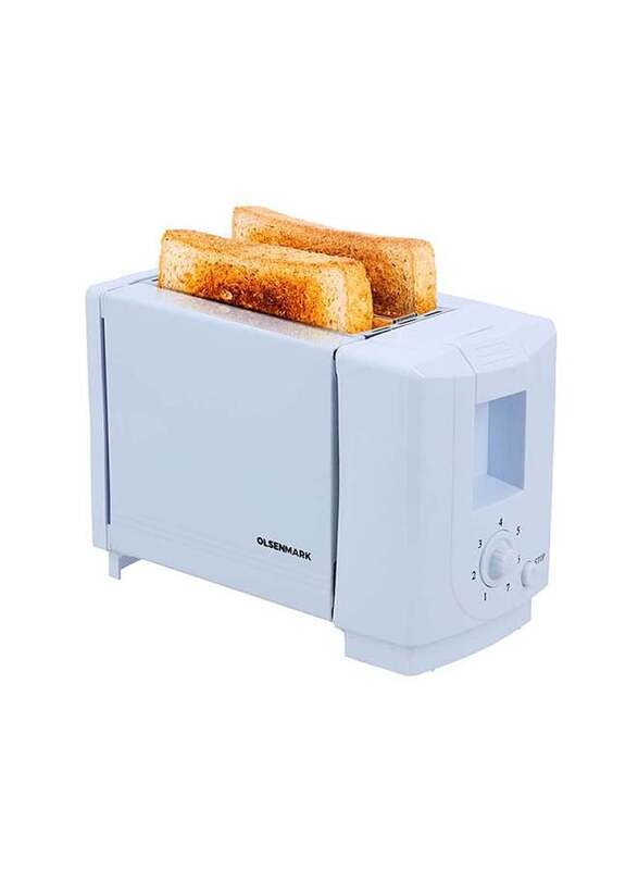 

Olsenmark 2 Slice Automatic Pop-Up Bread Toaster, 750W, OMBT2492, White, White