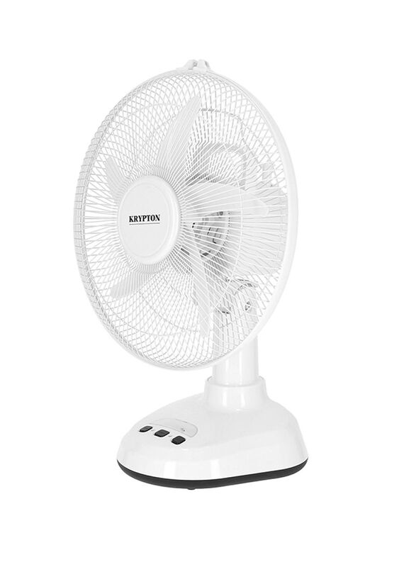 

Krypton Table Fan with LED Oscillating/Rotating and Static Feature, KNF6065, White