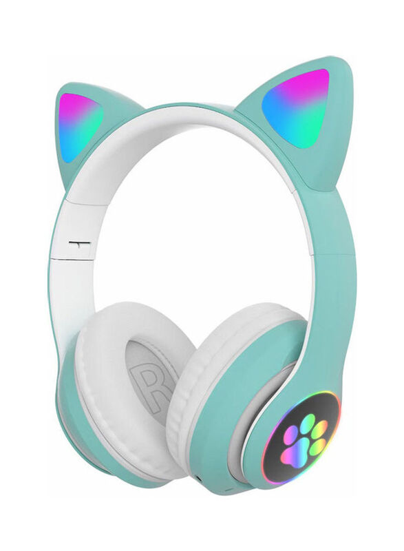 

Ezzyso Cat Wireless Over-Ear Foldable Headset, Blue/White
