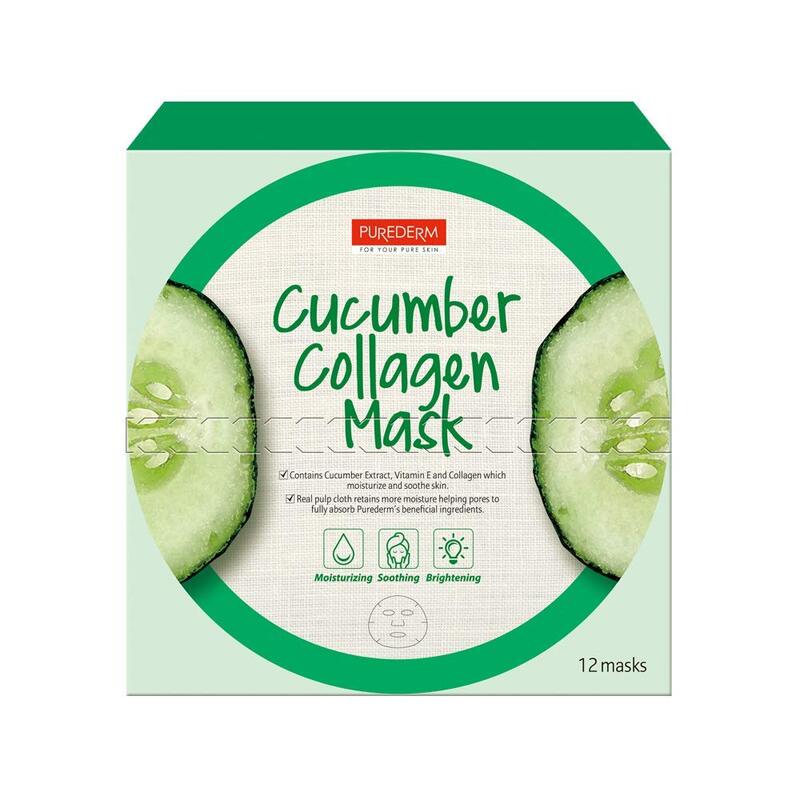 

Purederm Cucumber Collagen Sheet Mask, 12 Pieces