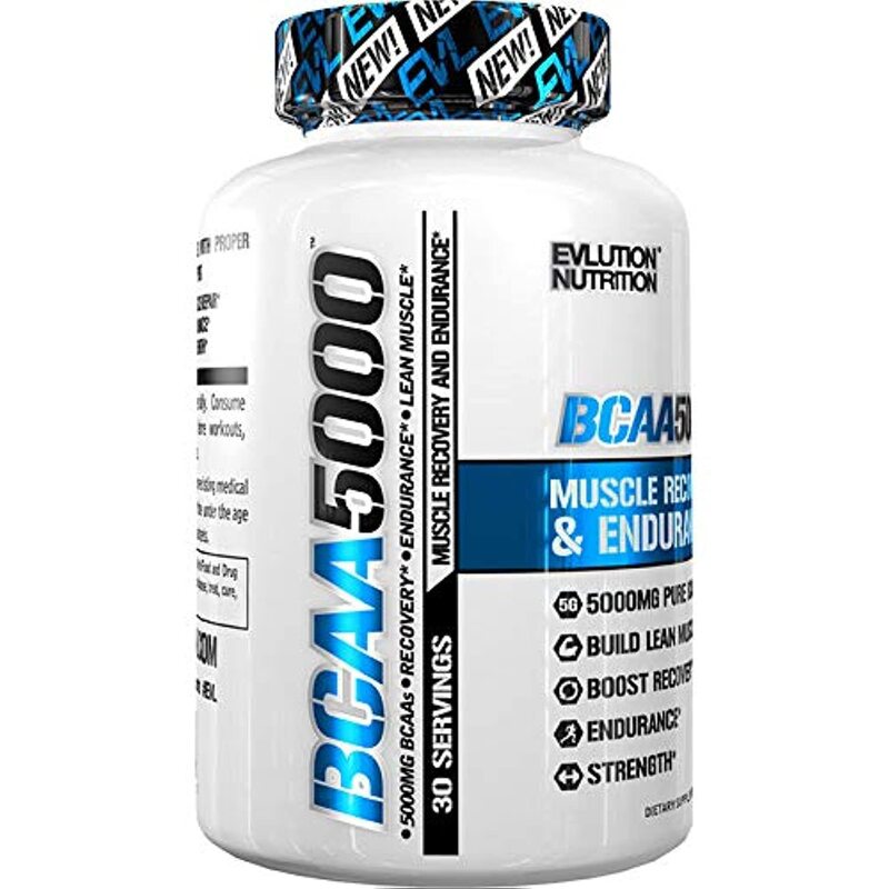 

Evlution Nutrition BCAA 5000 Unflavoured Dietary Supplement, 240 Capsules