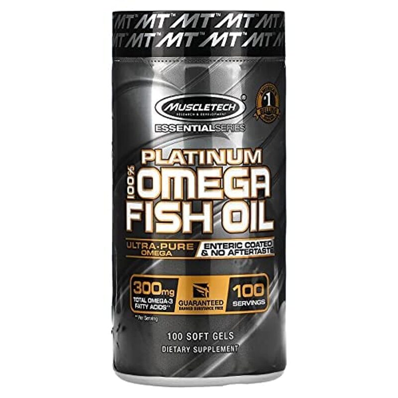 

Muscletech Platinum 100% Fish Oil Capsules, 300mg, 100 Softgels