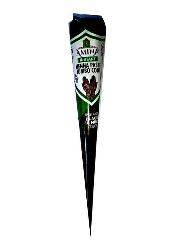 

Amina Jumbo Organic Natural instant henna Herbal Mehendi Cone, Black