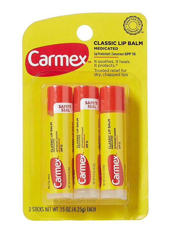 

Carmex Classic Lip Balm, 3 Pieces