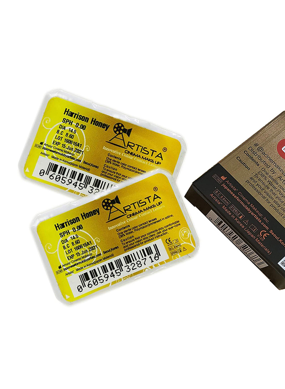 

Artista 3 Months Pack of 2 871 Contact Lenses with 35ml Water Care without Power, Harrison Honey, 0.00