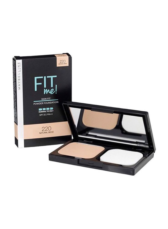 

Maybelline New York Fit Me Skin Fit Powder Foundation, SPF 32, 220 Natural Beige, Beige
