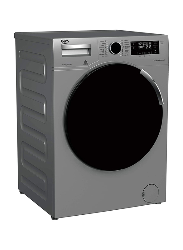 Beko 9Kg Front Load LCD Display Washer Dryer, WTV9734XS, Grey
