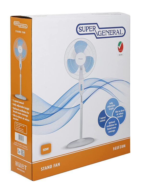 Super General Pedestal Fan, White