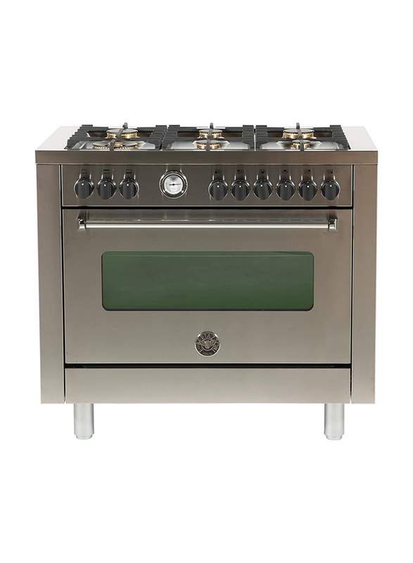 

Bertazzoni 6-Burner Freestanding Full Gas Cooker, MAS1006GGVLXE, Silver