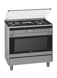 Siemens Freestanding 5 Burner Gas Cooker, GFE HQ738357M, Silver