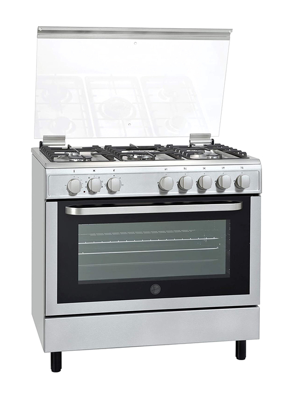 

Hoover 5-Burner Gas Cooking Range, FGC90603D, Silver/Black