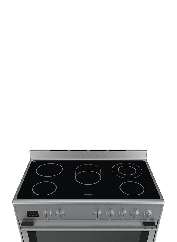 Bosch 112L 5 Zones Electric Free Standing Stainless Steel Range Cooker, HCB738357M, Black/Silver