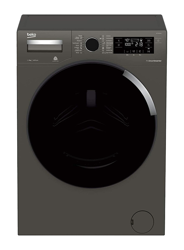 Beko 9Kg Front Load LCD Display Washer Dryer, WTV9745XM, Manhattan Grey