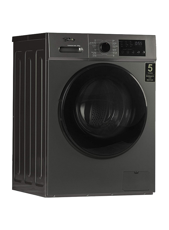 Terim 8/5Kg Front Load Fully Automatic Washer Dryer, 1400 RPM, TERWD8514MS, Dark Silver