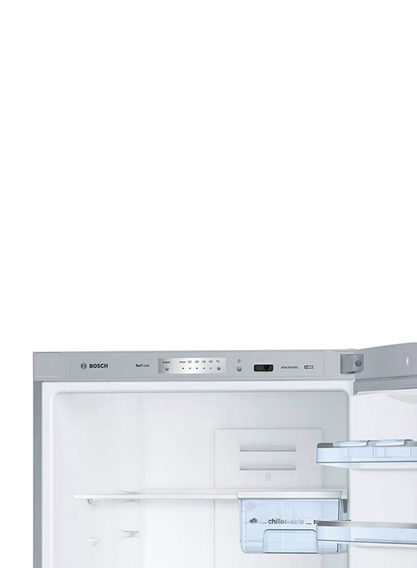 Bosch 459L Double Door Free-Standing Refrigerator with Freezer At Bottom, Grey