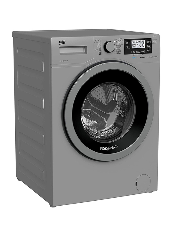 Beko 10Kg Front Load LCD Display Washer Dryer, WTE1014S, Grey