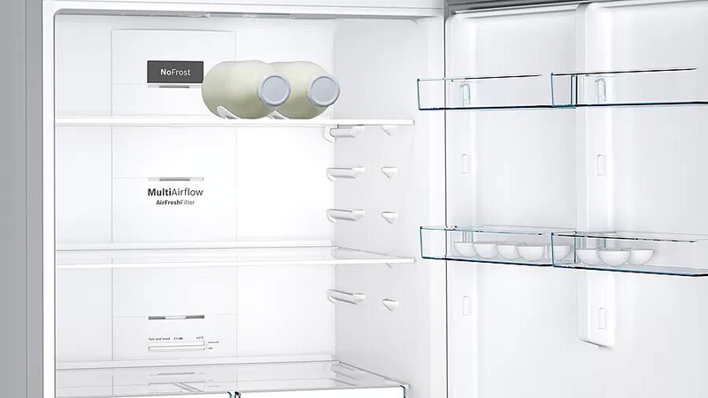 Bosch 578L Double Door Frost Free Bottom Refrigerator, KGN76VI30M, Grey