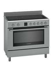 Bosch 105L 5 Zones Electric Free Standing Stainless Steel Range Cooker, HKK99V850M, Black/Silver