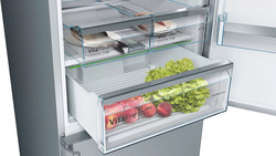 Bosch Serie 6 Free-Standing Fridge-Freezer with Freezer At Bottom, 559L, KGN56HI30M, Silver